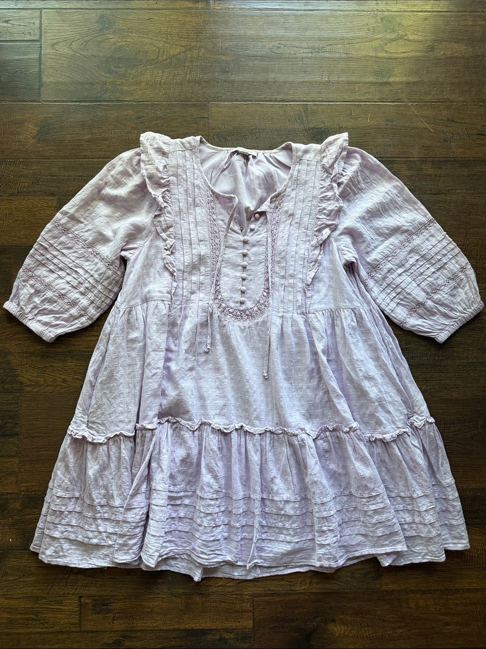 American Eagle Outfitters Light Lavender Ruffled Mini Dress